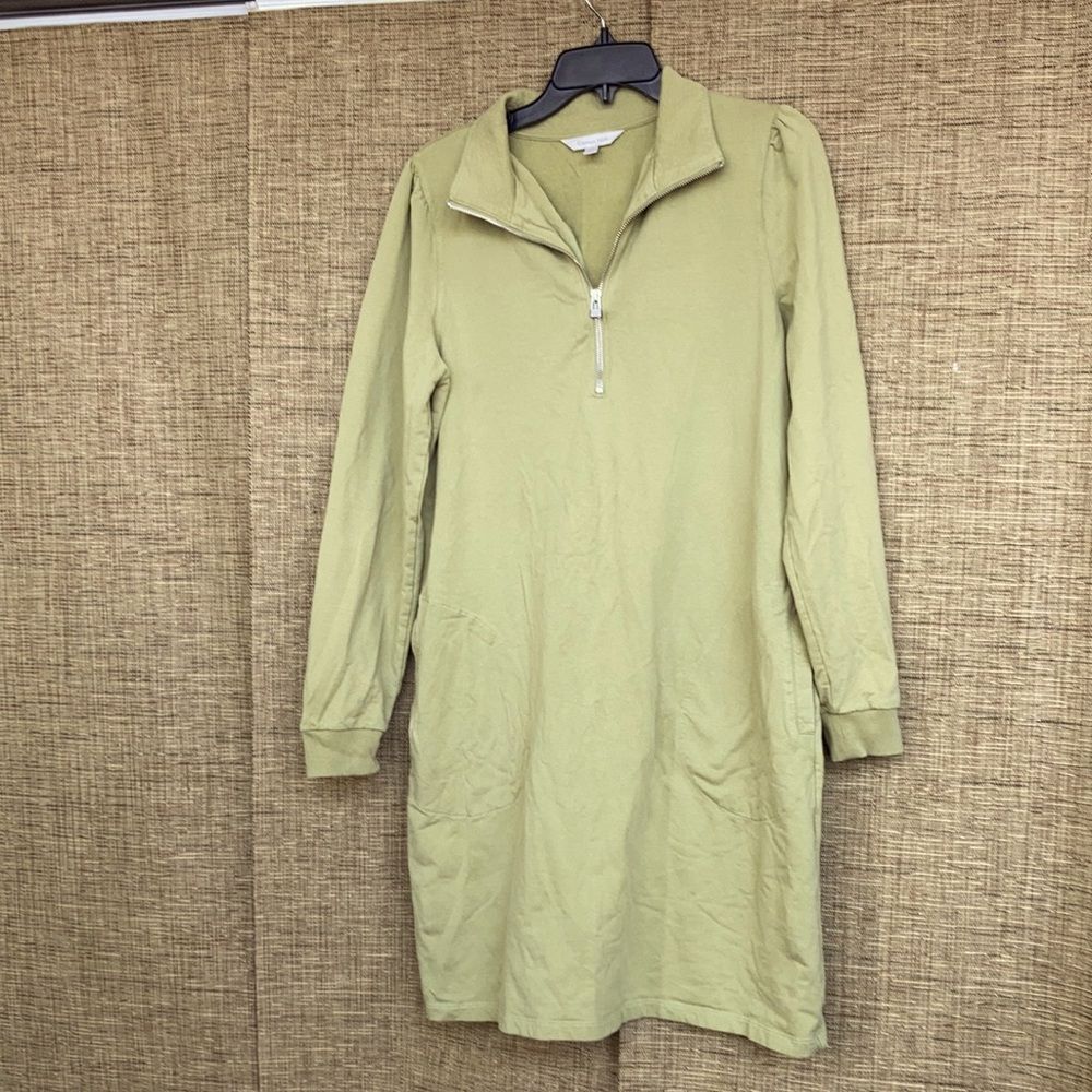 Garnet Hill terry cotton dress color greenish